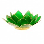 Lotus candleholder chakra 4 Green goldlining