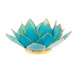 Lotus candleholder chakra 5 Blue goldlining