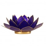 Lotus candleholder chakra 6 Indigo goldlining