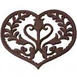 Heart cast iron trivet 22.5 cm
