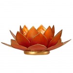 Lotus candleholder chakra 2 orange pink goldlining