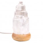 Mini Mood Selenite Lamp white raw surface - USB LED light