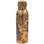 Copper Bottle with screw cap - Paisley printed 750 ml