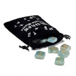 Aquamarine Rune Oracle set in velvet bag