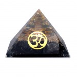 Orgonite chakra pyramid black tourmaline with ohm