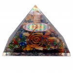 Flower of life chakra pyramid with crystal point