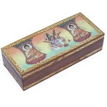 Decorative box in mango wood with sand drawing.