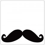 Set of 4 Black Mustache square coasters by Cbkreation
