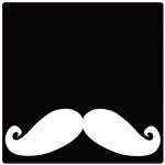 Set of 4 White Mustache square coasters by Cbkreation