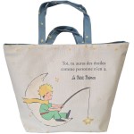 Large The Little Prince tote bag in white cotton