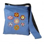 Shoulder bag blue with Chakra symbols