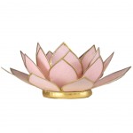 Lotus candleholder pastel pink - with golden lining