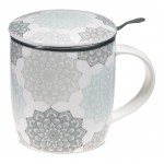 Gift box Tea Infuser Mug Mandala Grey