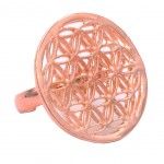 Ring flower of life brass copper colour