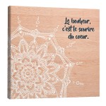 Happiness quote mandala canvas wall art 40 x 40 cm