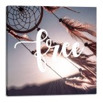 Free dreamcatcher boho canvas wall art 40 x 40 cm