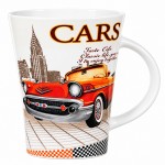 Vintage car conical mug with red classic convertible