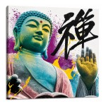 Buddha pop art colourful canvas wall art 40 x 40 cm