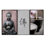 Zen Buddha frame with metal under 90 x 50 cm