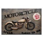 Embossed metal frame Motorcycle 80 x 58 cm