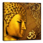 Golden Buddha Om symbol zen canvas 40 x 40 cm