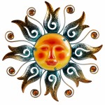 Sun wall decoration 39 x 39 cm - Blue and Gold model
