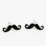 Earrings Black Mustaches