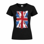 Women's Black Union Jack T-shirt Size L