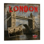 London Tower Bridge vintage canvas wall art 40 x 40 cm