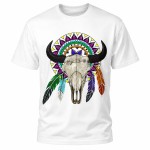Men's Buffalo Head Boho T-Shirt size L