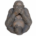 Great patina Orangutan don't say anything statuette