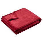 Red fleece throw blanket 130  160 cm