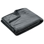 Grey fleece throw blanket 130  160 cm
