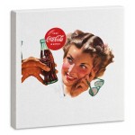 Coca-Cola vintage pin-up printed canvas wall art 35 x 35 cm
