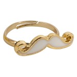 Little White Moustache Ring