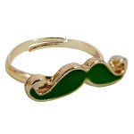 Little Green Moustache Ring