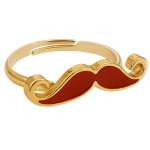 Little Orange Moustache Ring
