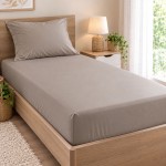 Fitted sheet in cotton percale 80 threads 90 x 190 x 30 cm