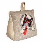 Happy Cat Beige Cat Door Stop Polyester 19 cm