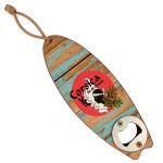 Corsica Hanging Bottle Opener Wood and Metal 16 cm
