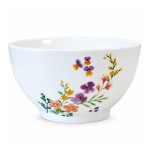 Cl�lia White Stoneware Floral Bowl 480 ml