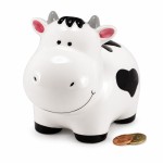 Ceramic cow money box with stopper