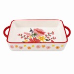 Country floral ceramic baking dish Faye