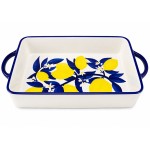 Lemon ceramic baking dish with handles 32 cm