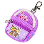 Diddl winter lilac mini backpack keyring with 2 zip pockets