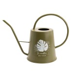 Green metal watering can