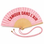Light Pink Glitter Hand Fan with Wrist Strap