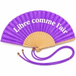 Purple Glitter Hand Fan with Wrist Strap