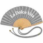 Silver Glitter Hand Fan �La Dolce Vita� with Wrist Strap