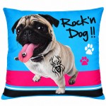 Rock'n Dog blue dog design cushion 35 x 35 cm